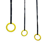 Kademeli Halatlı Barfiks Halkası Sarı Jimnastik Halkası Siyah Kayış (5 Kademeli)